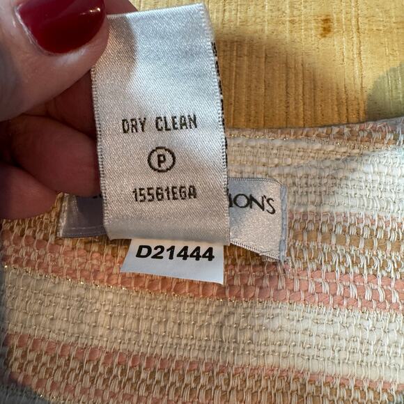 Drapers & Damons Women's Petite Medium Cream Pink Tan Gold Jacket w/Cream Tank - Picture 5 of 15